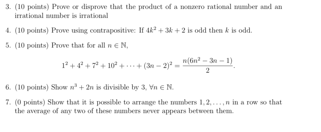 ( 1 0 points ) Prove or disprove that the product