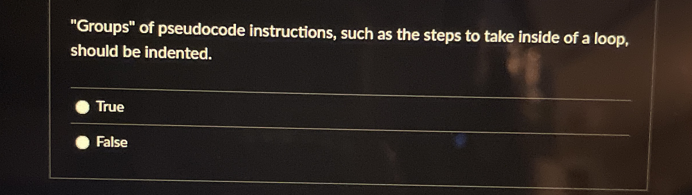 "Groups" of pseudocode instructions, such as the