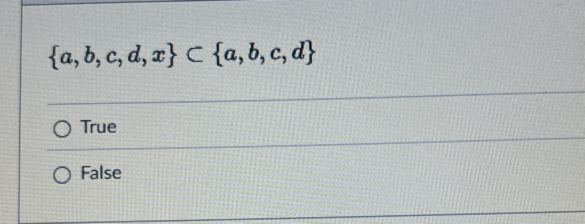 { a , b , c , d , x } s u b { a , b , c , d }