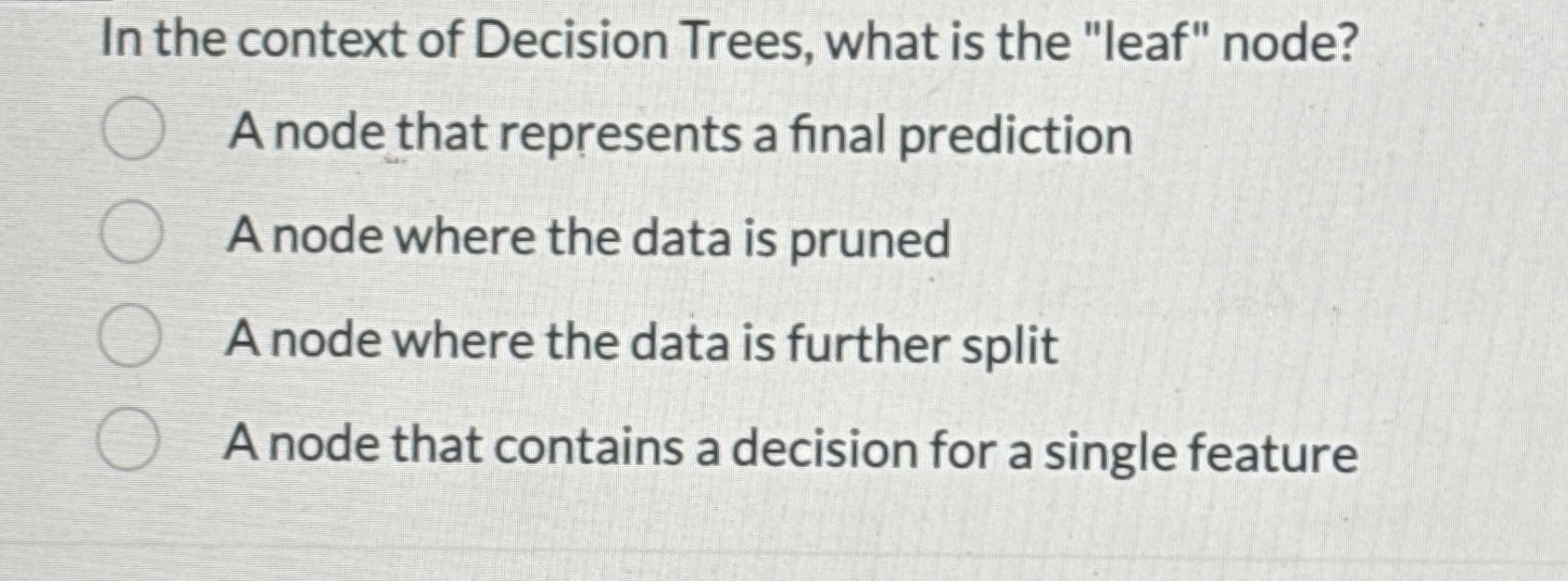 In the context of Decision Trees, what is the