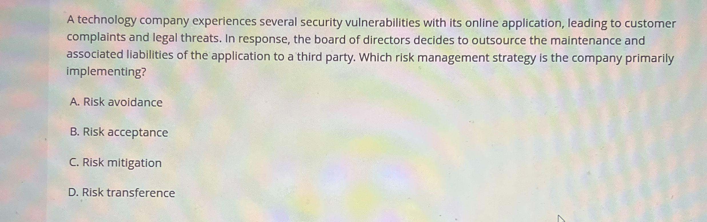 A technology company experiences several security