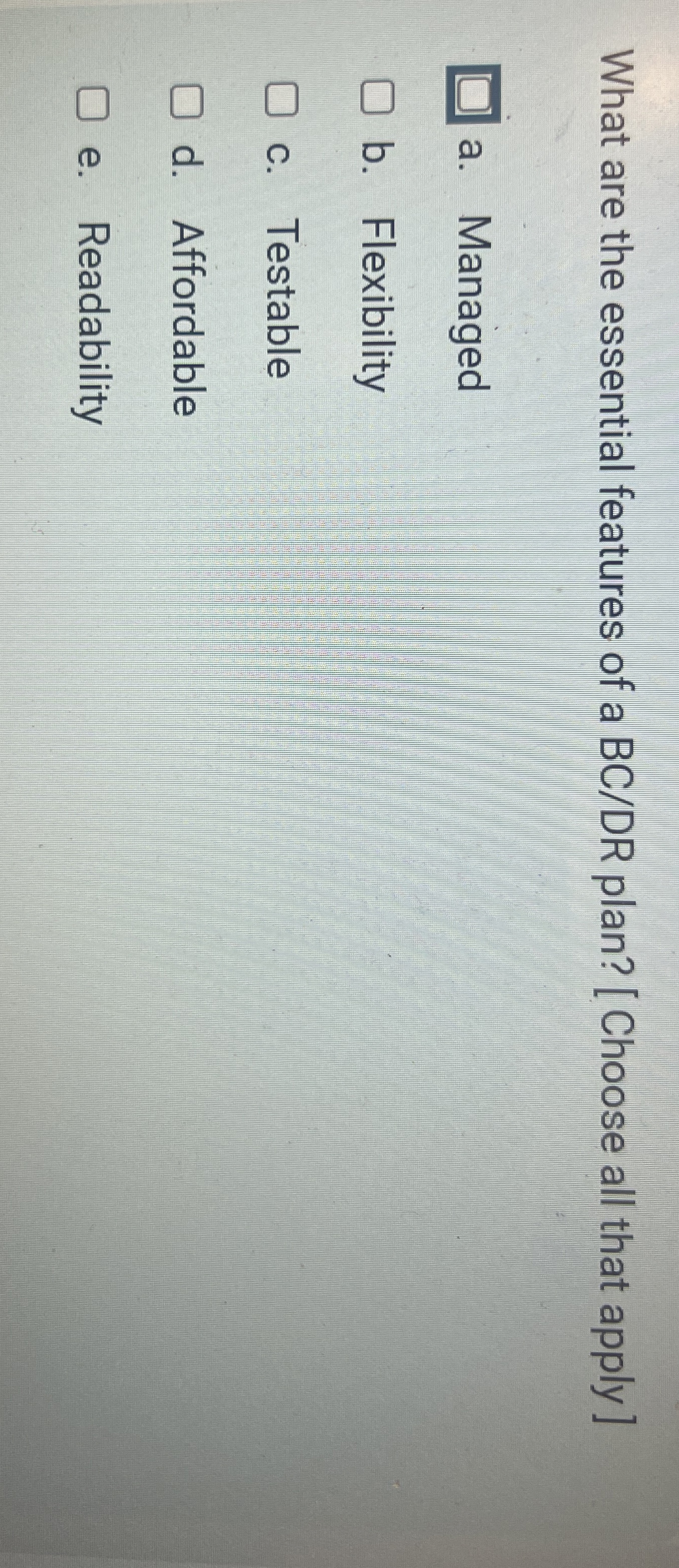 What are the essential features of a BC / DR