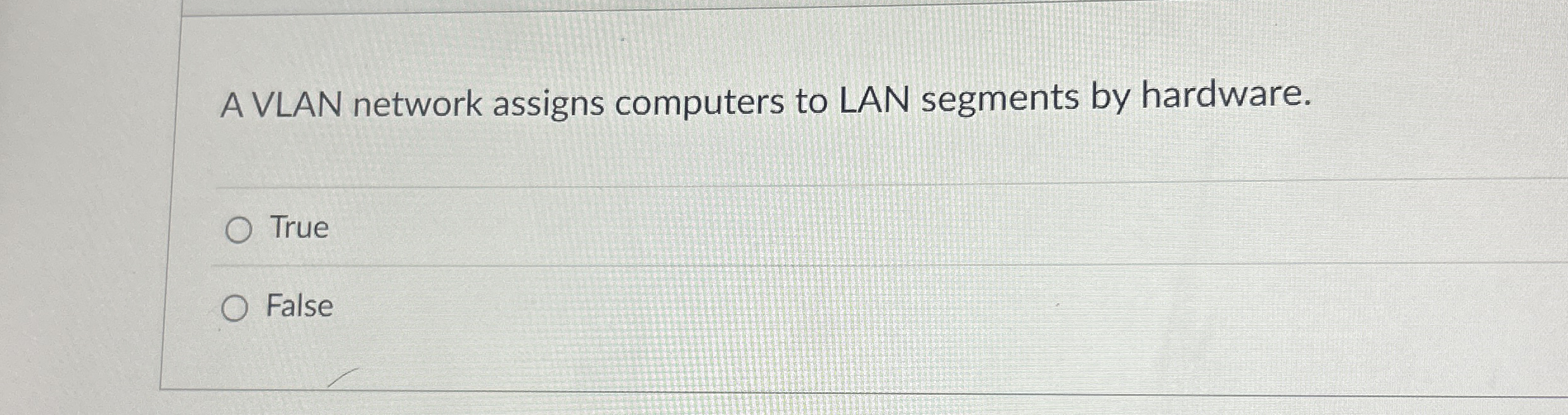A VLAN network assigns computers to LAN segments