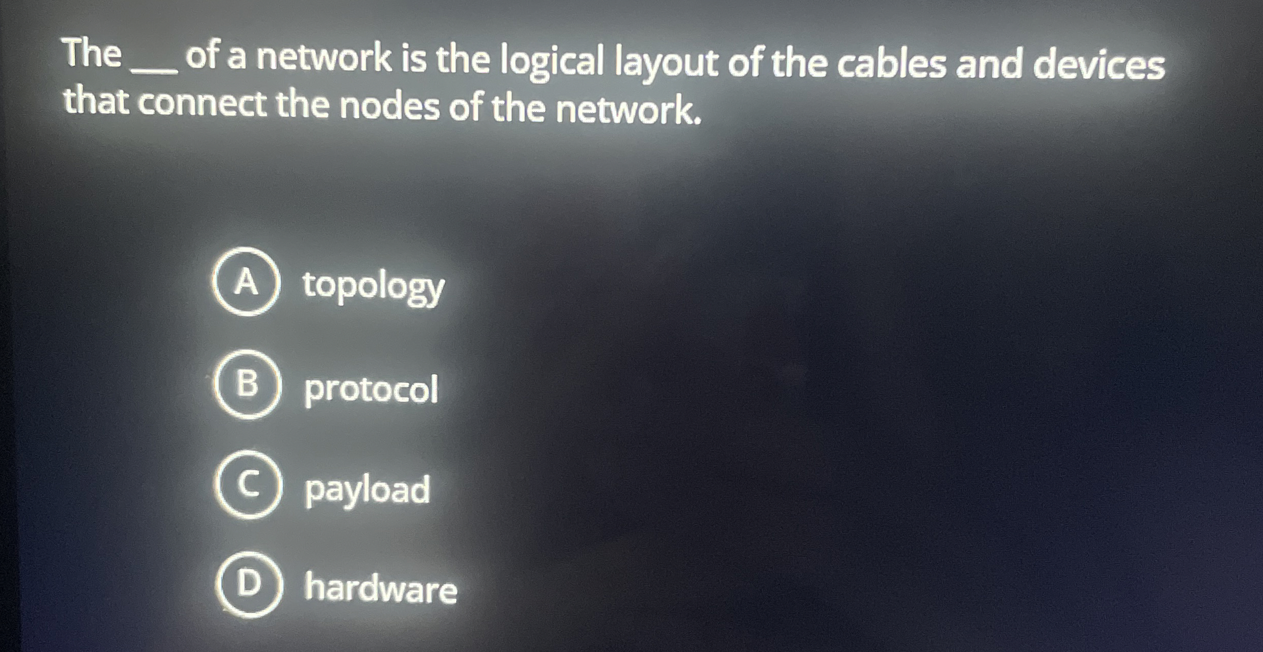 The of a network is the logical layout of the