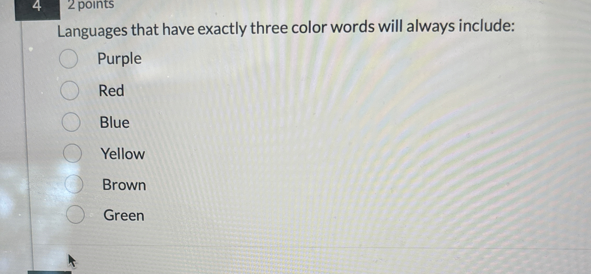 4 , 2 points Languages that have exactly three