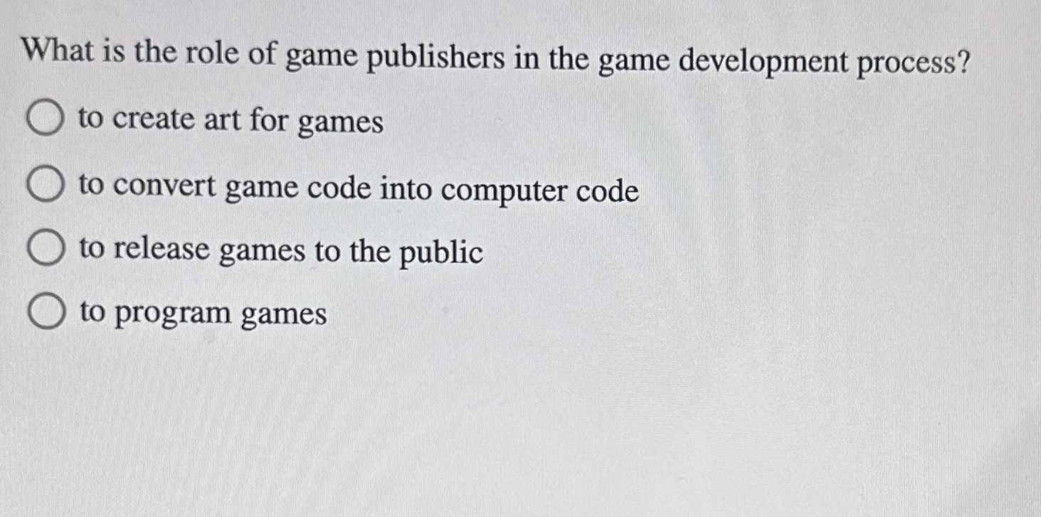 What is the role of game publishers in the game