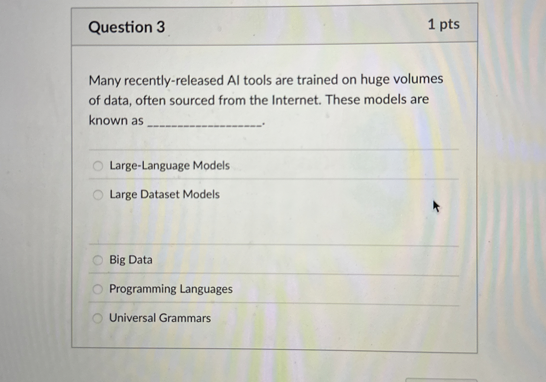 Question 3 Many recently - released AI tools are