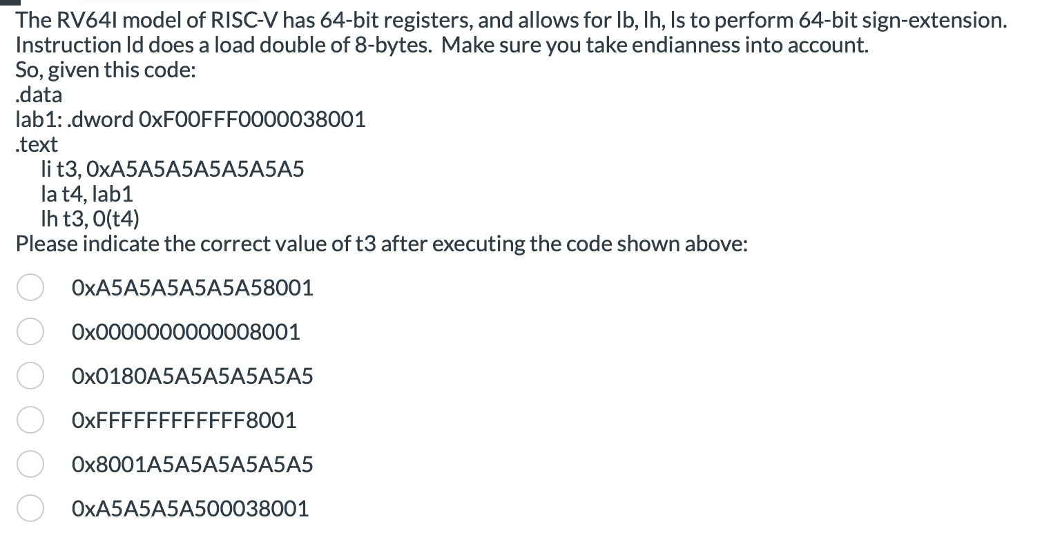 The RV 6 4 I model of RISC - V has 6 4 - bit