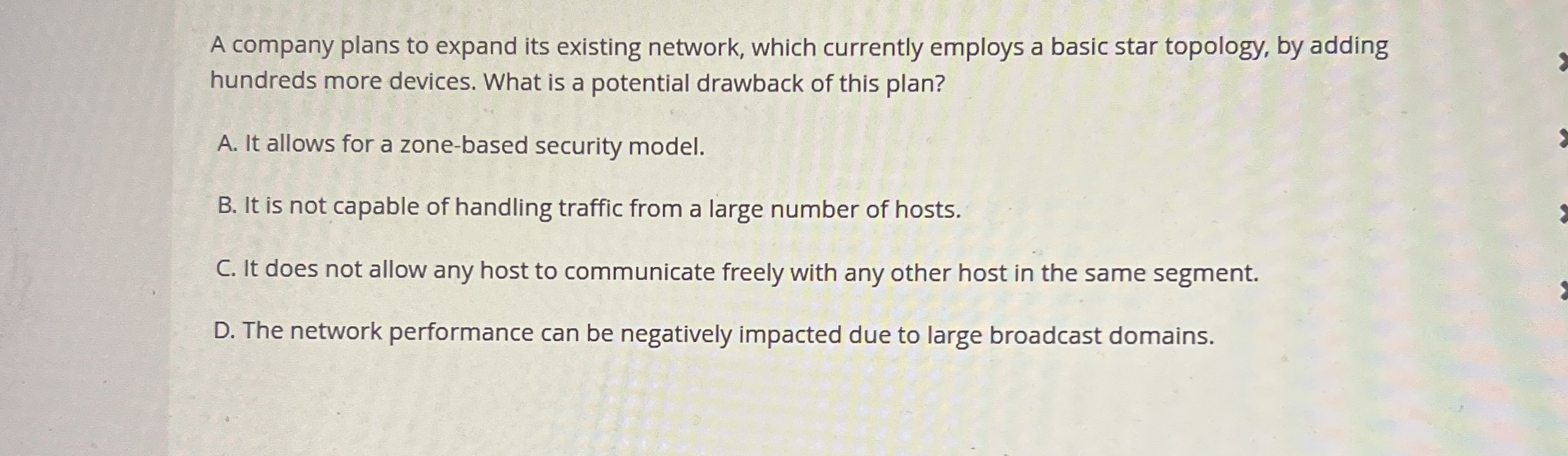 A company plans to expand its existing network,