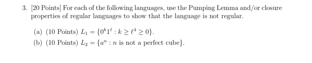 [ 2 0 Points ] For each of the following
