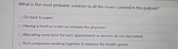 What is the most probable solution to all the