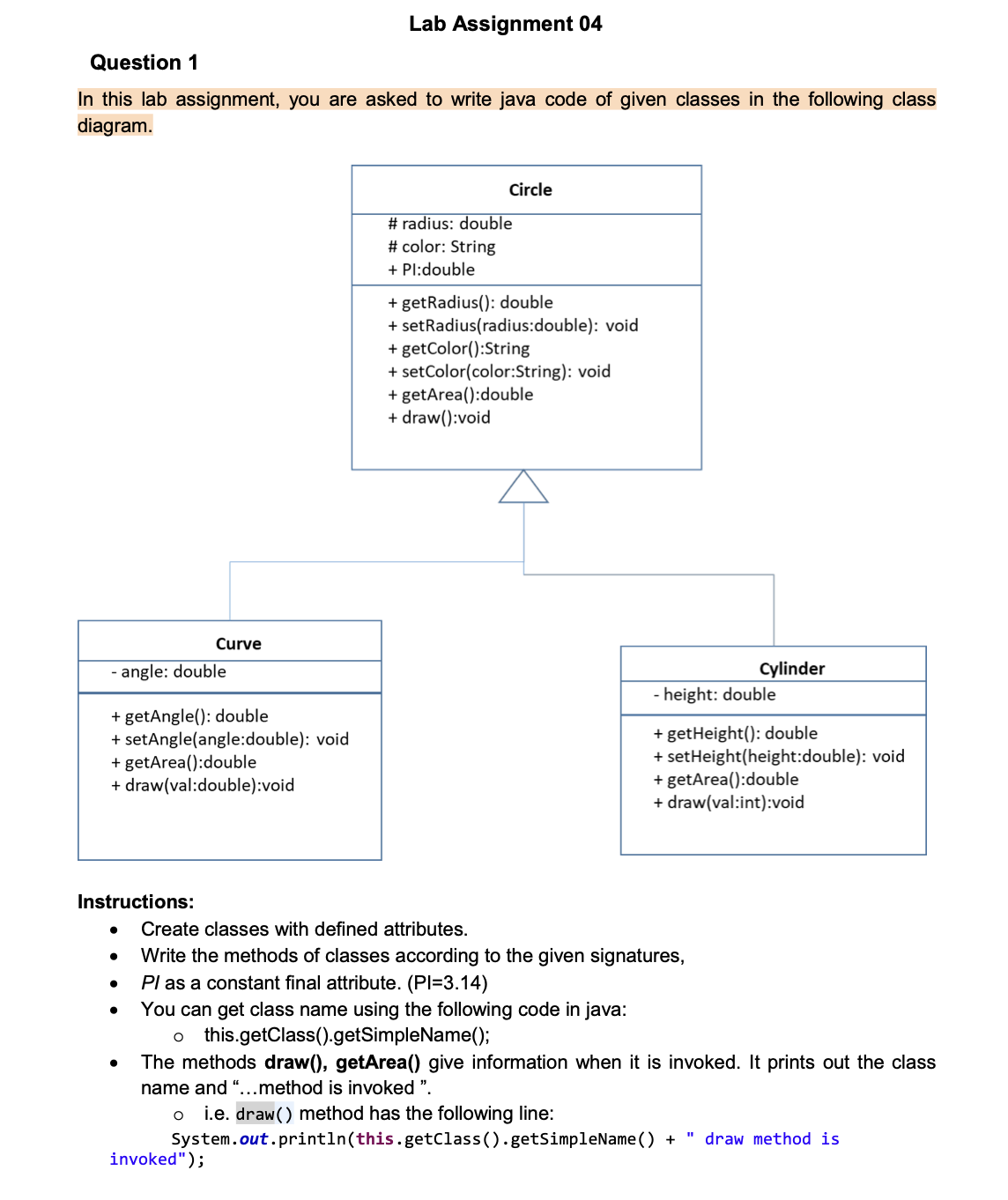 Question 1 In this lab assignment, you are asked