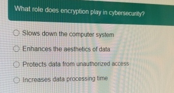 What role does encryption play in cybersecurity?