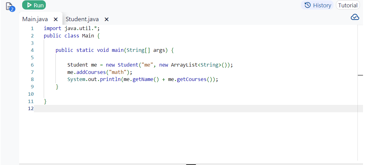 Create a new class called Student that meets the