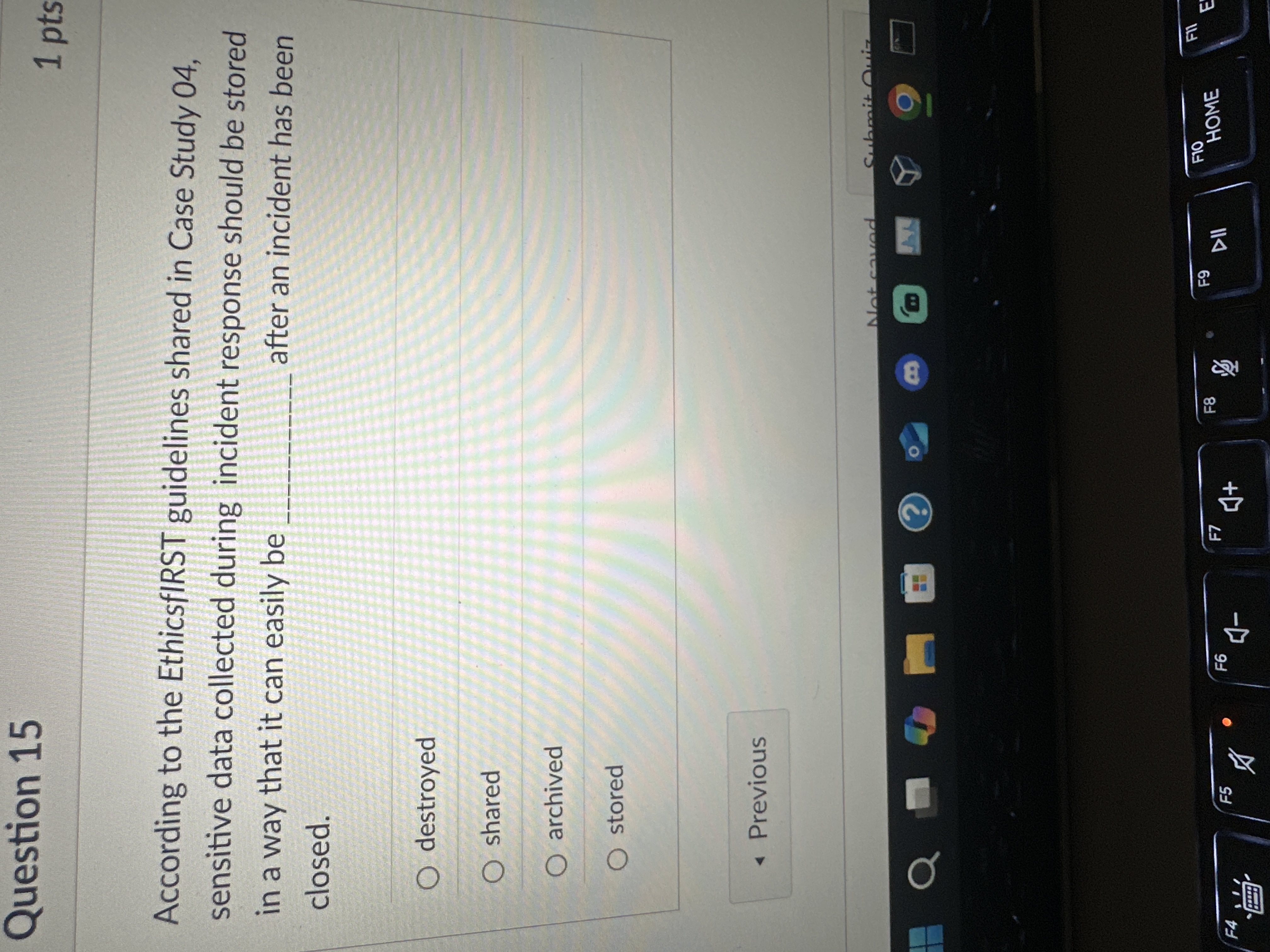 Question 1 5 According to the EthicsfIRST