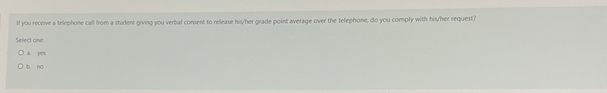 If you receive a telephone call from a student