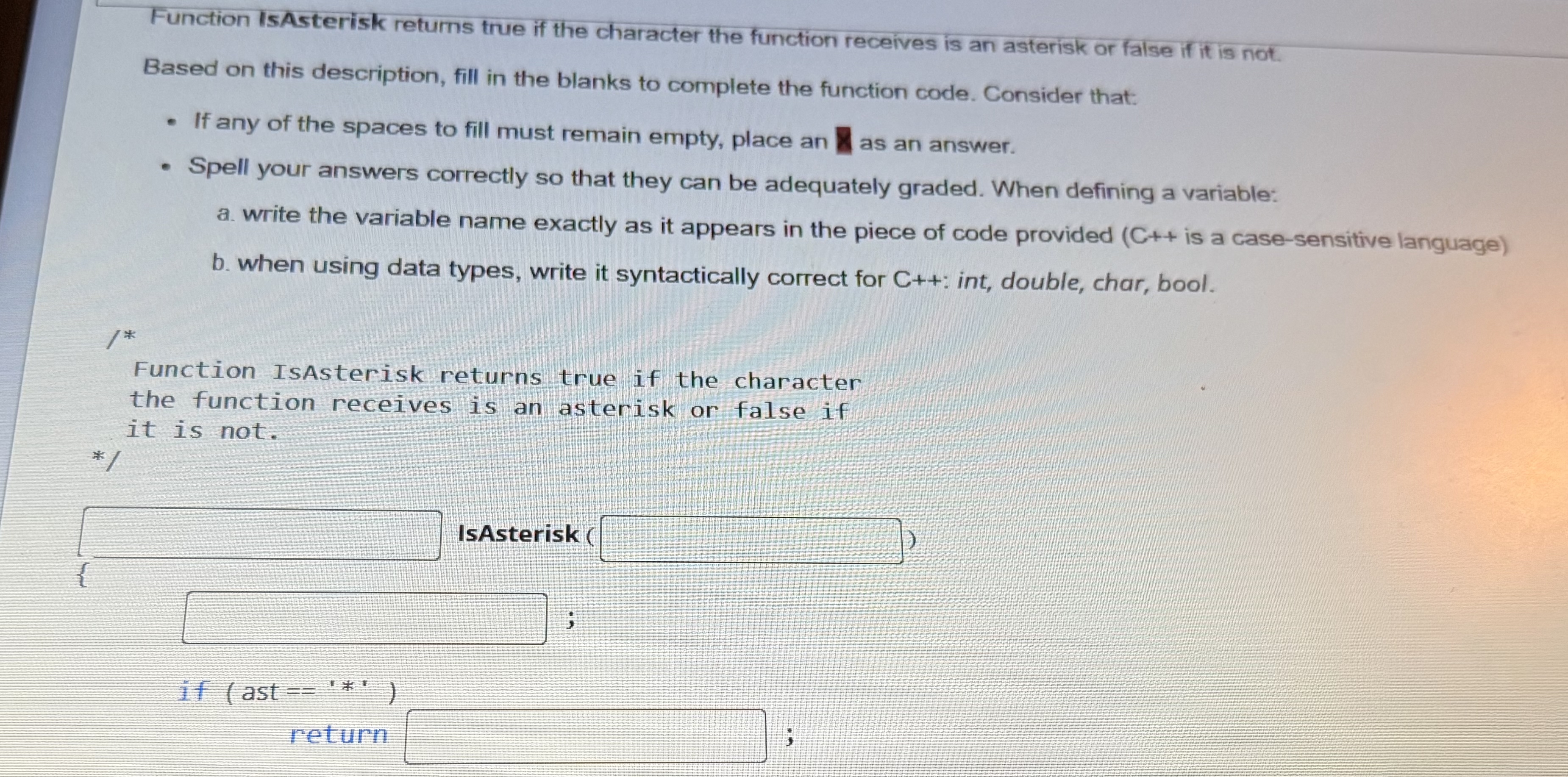 Function IsAsterisk returns true if the character