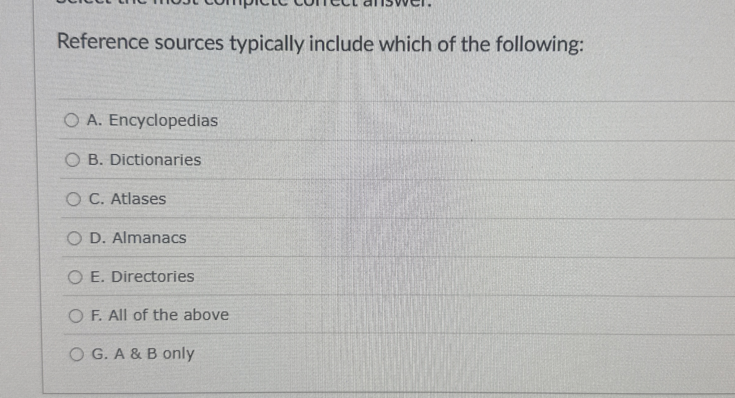 Reference sources typically include which of the