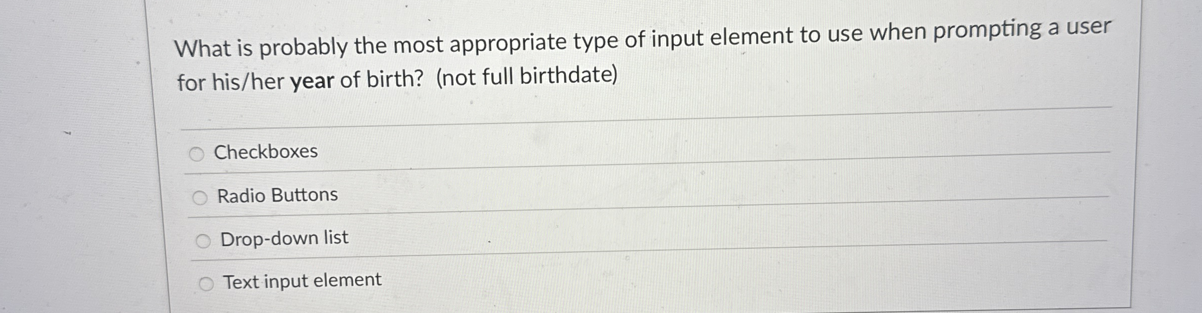 What is probably the most appropriate type of