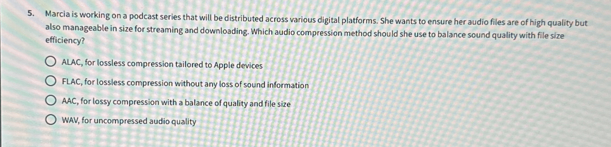 Marcia is working on a podcast series that will