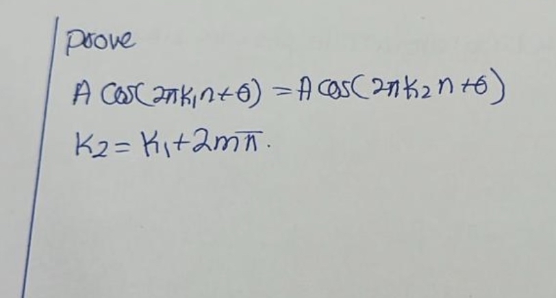 Prove Acos ( 2 k 1 n + ) = Acos ( 2 n k 2 n + ) k