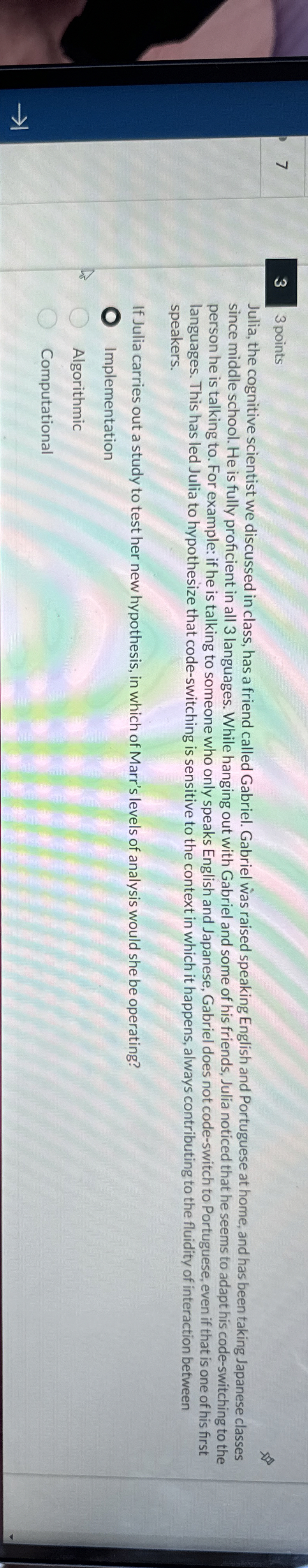 7 3 3 points Julia, the cognitive scientist we