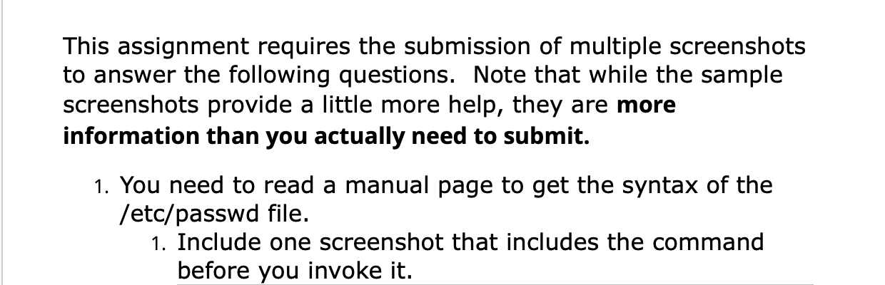 The screenshot of the command to get the manual