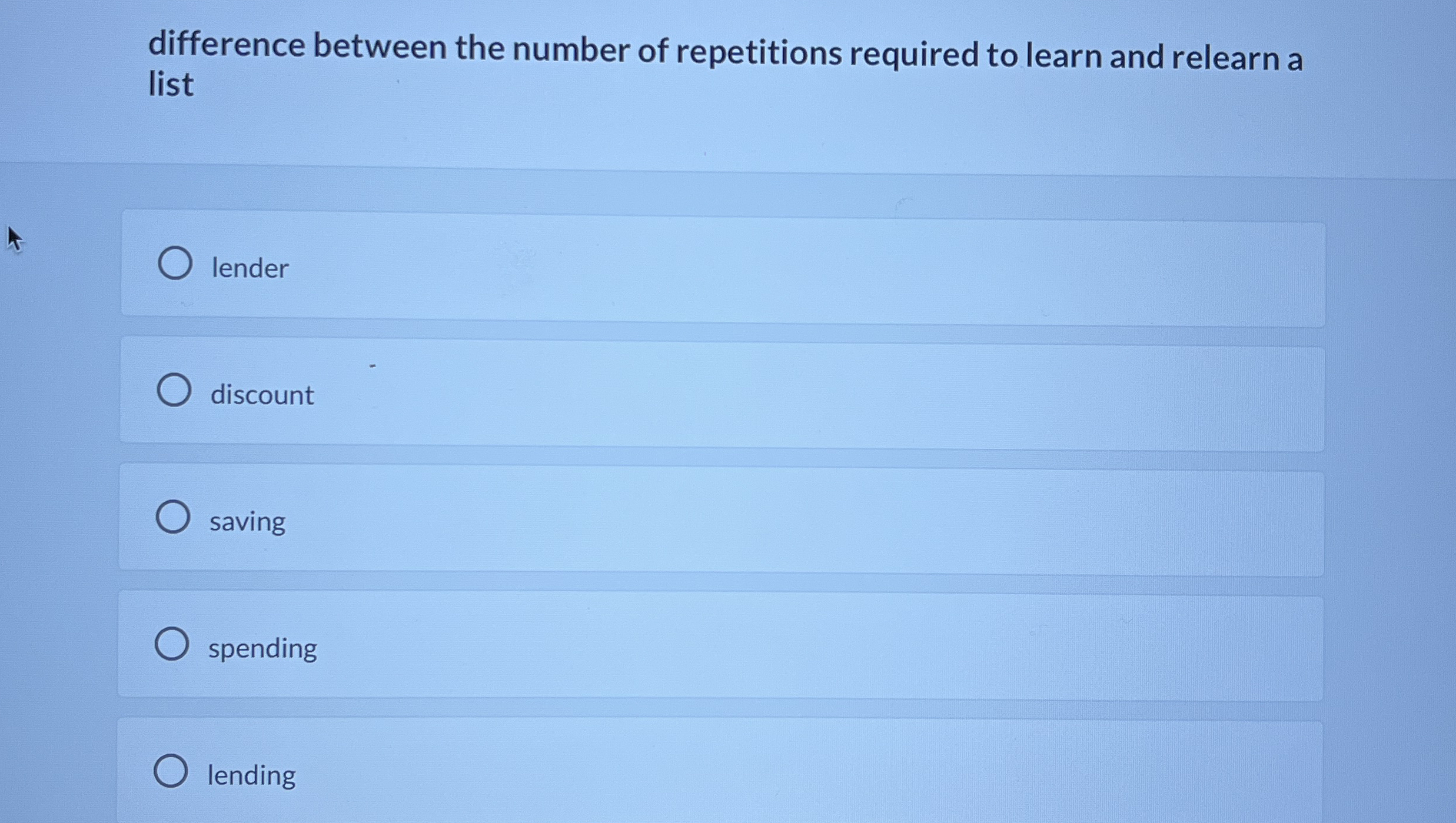 difference between the number of repetitions