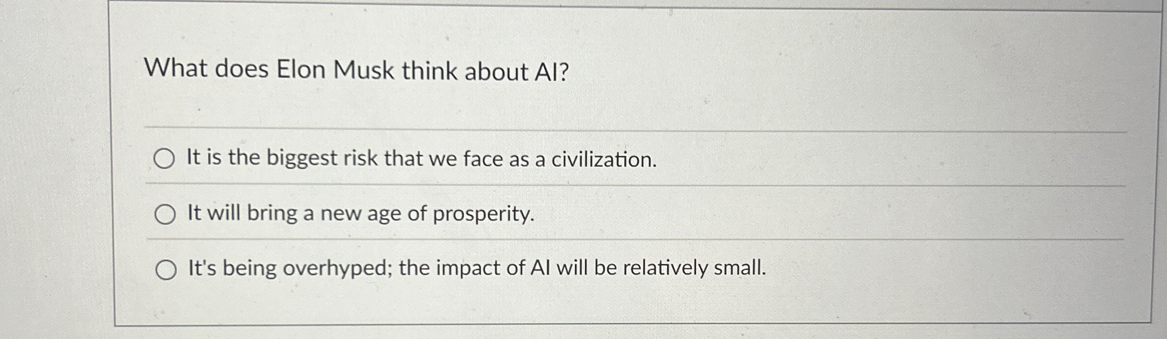 What does Elon Musk think about AI ? It is the