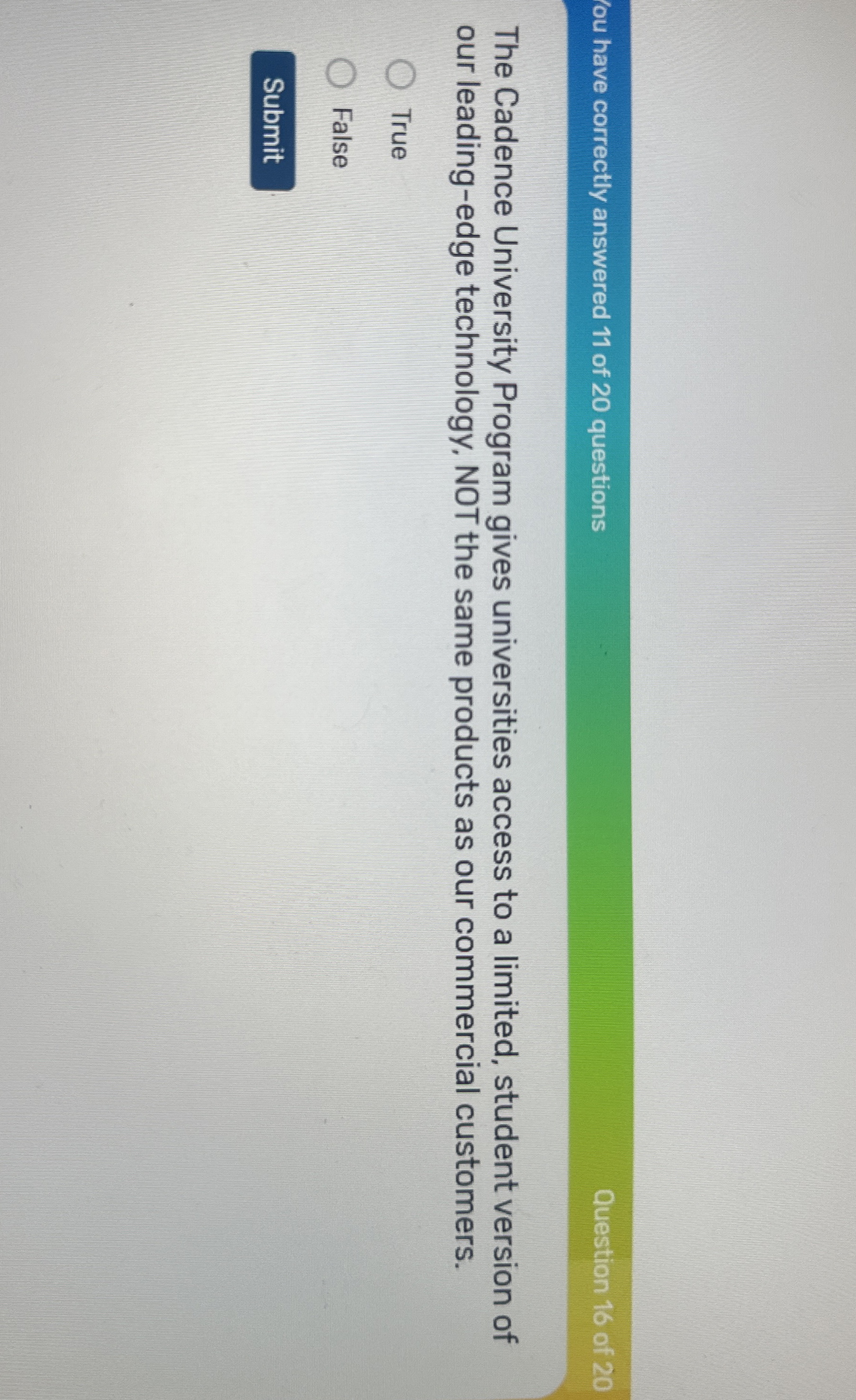 ou have correctly answered 1 1 of 2 0 questions