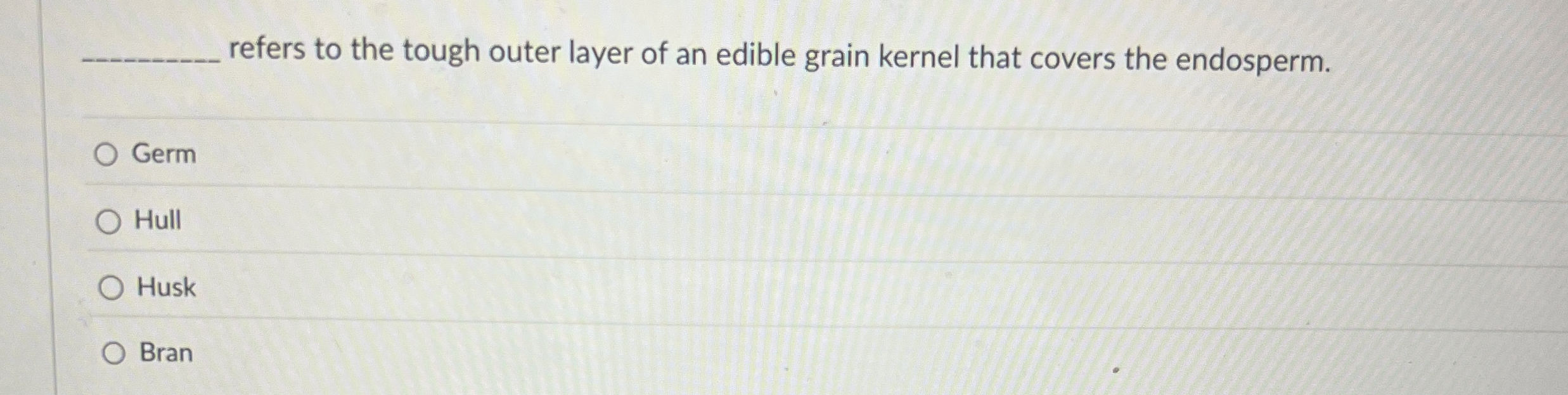 refers to the tough outer layer of an edible