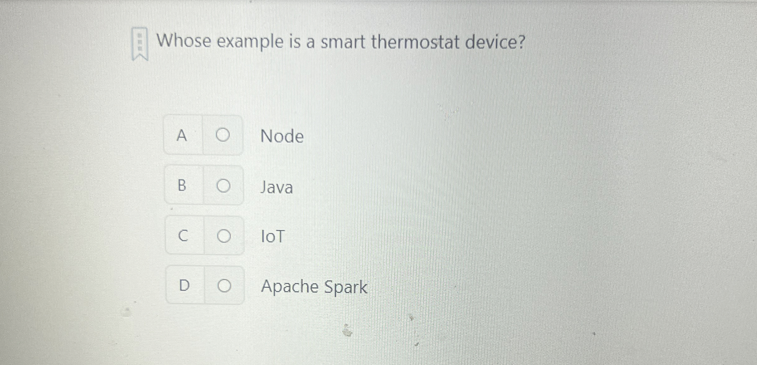 Whose example is a smart thermostat device? A