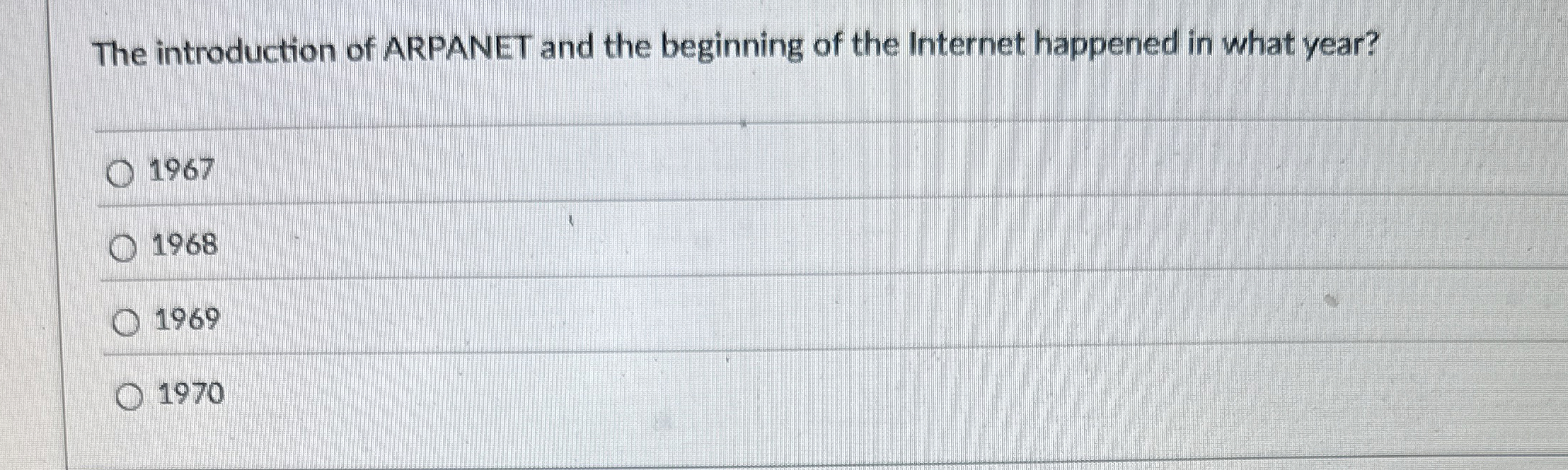 The introduction of ARPANET and the beginning of