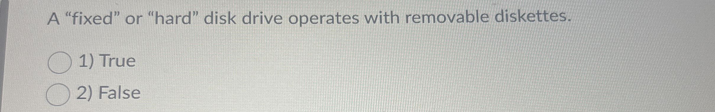A "fixed" or "hard" disk drive operates with