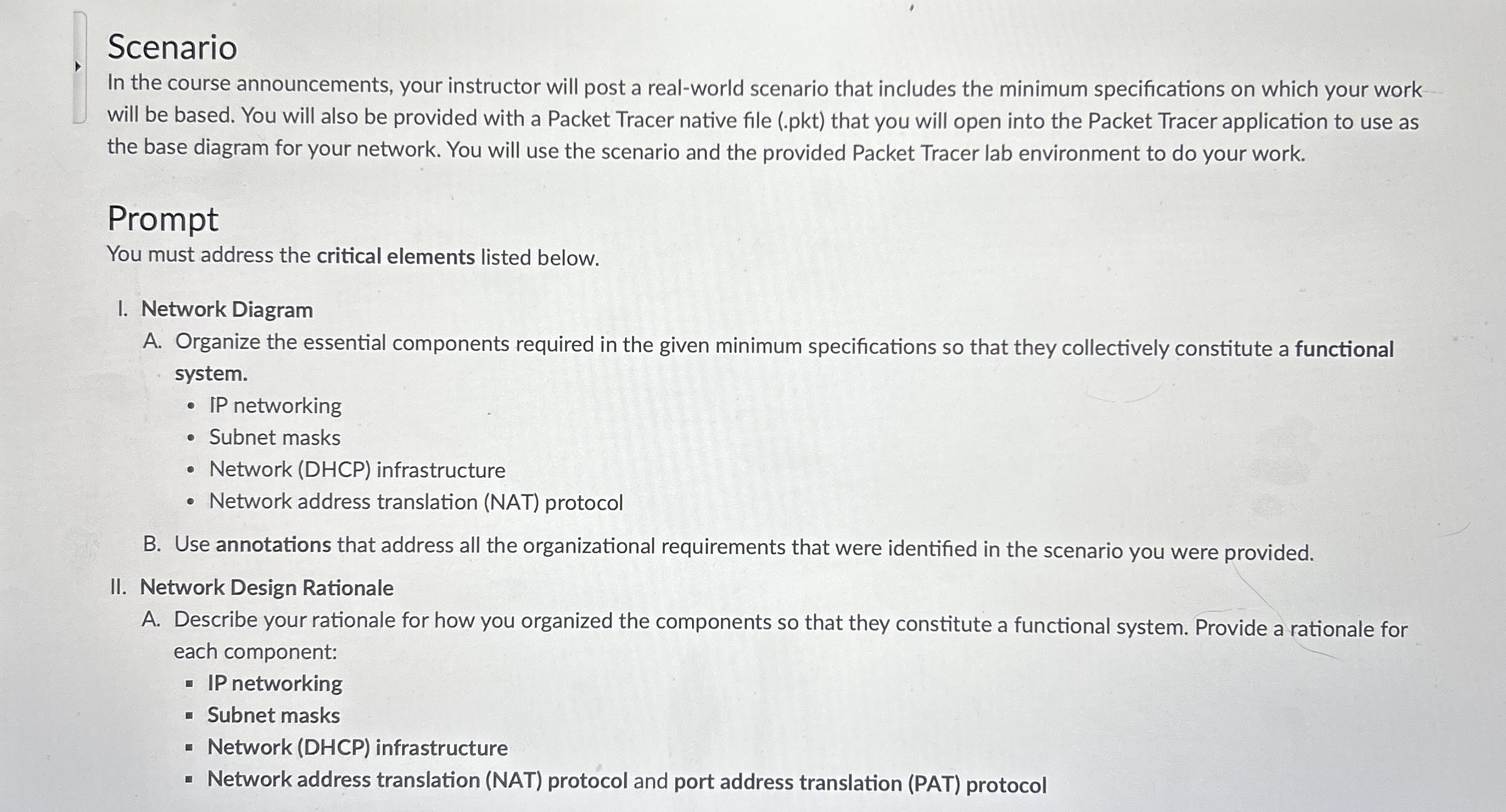 Scenario In the course announcements, your