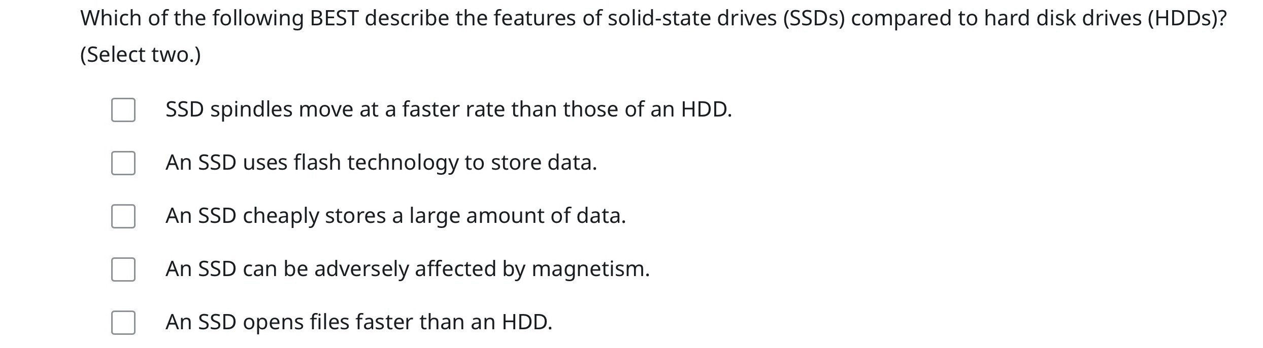 Which of the following BEST describe the features