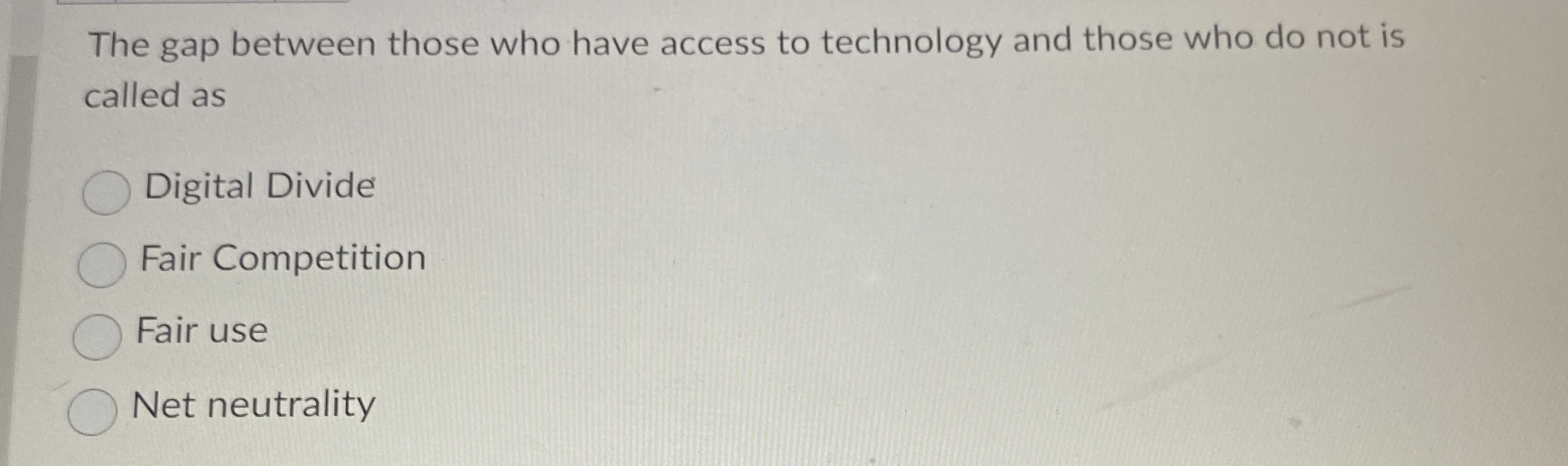 The gap between those who have access to