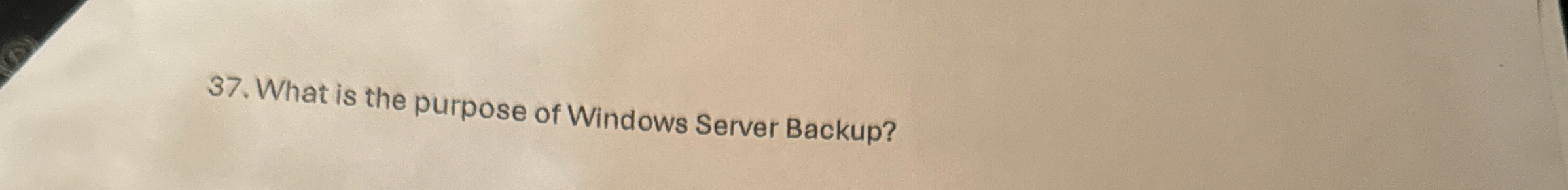 What is the purpose of Windows Server Backup?