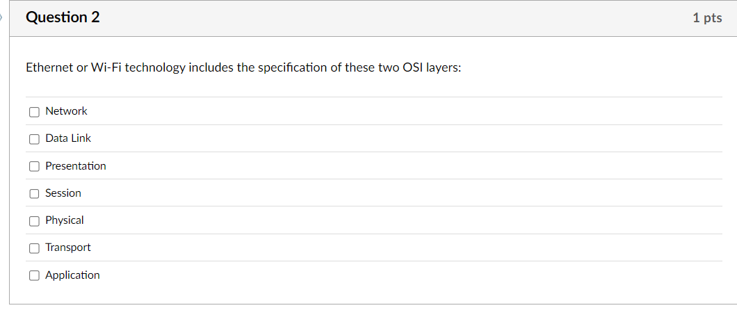 Question 2 Ethernet or Wi - Fi technology