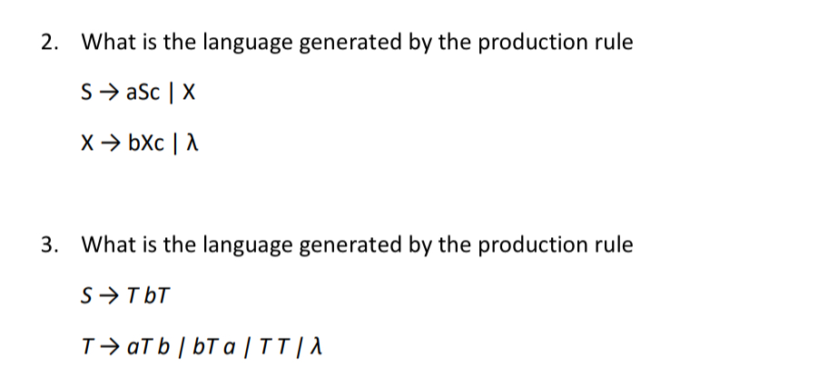 What is the language generated by the production