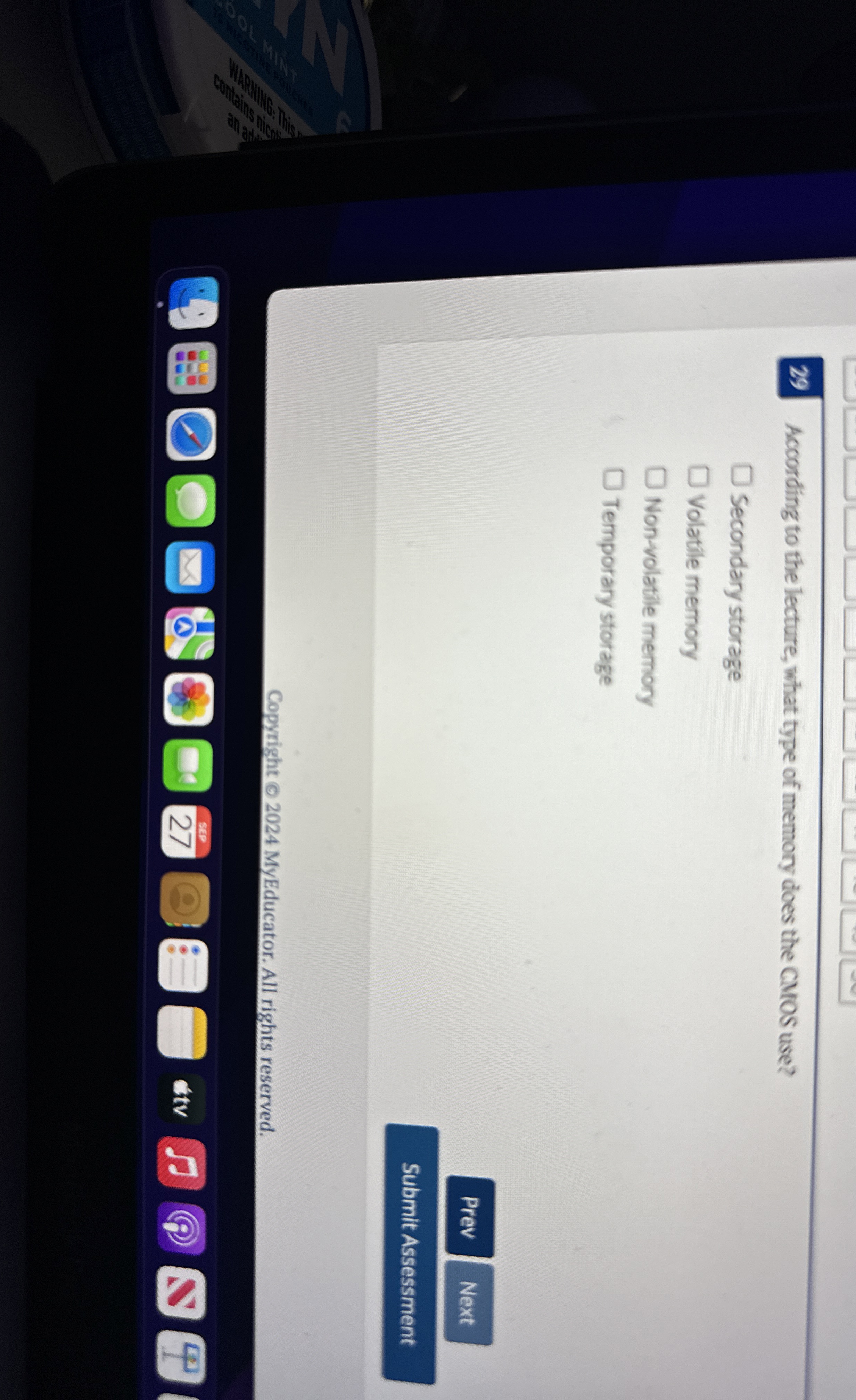 According to the lecture, what type of memory