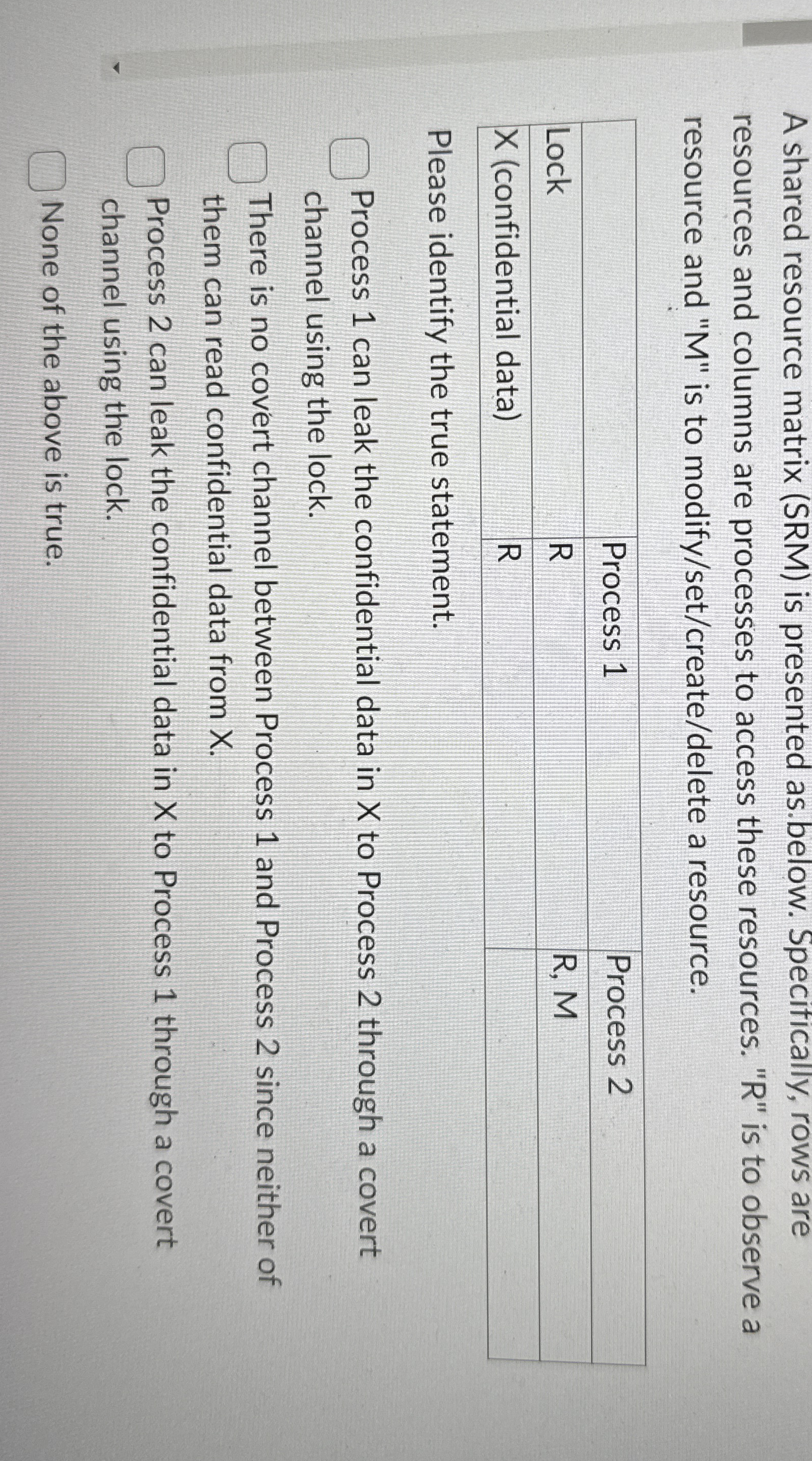 A shared resource matrix ( SRM ) is presented as