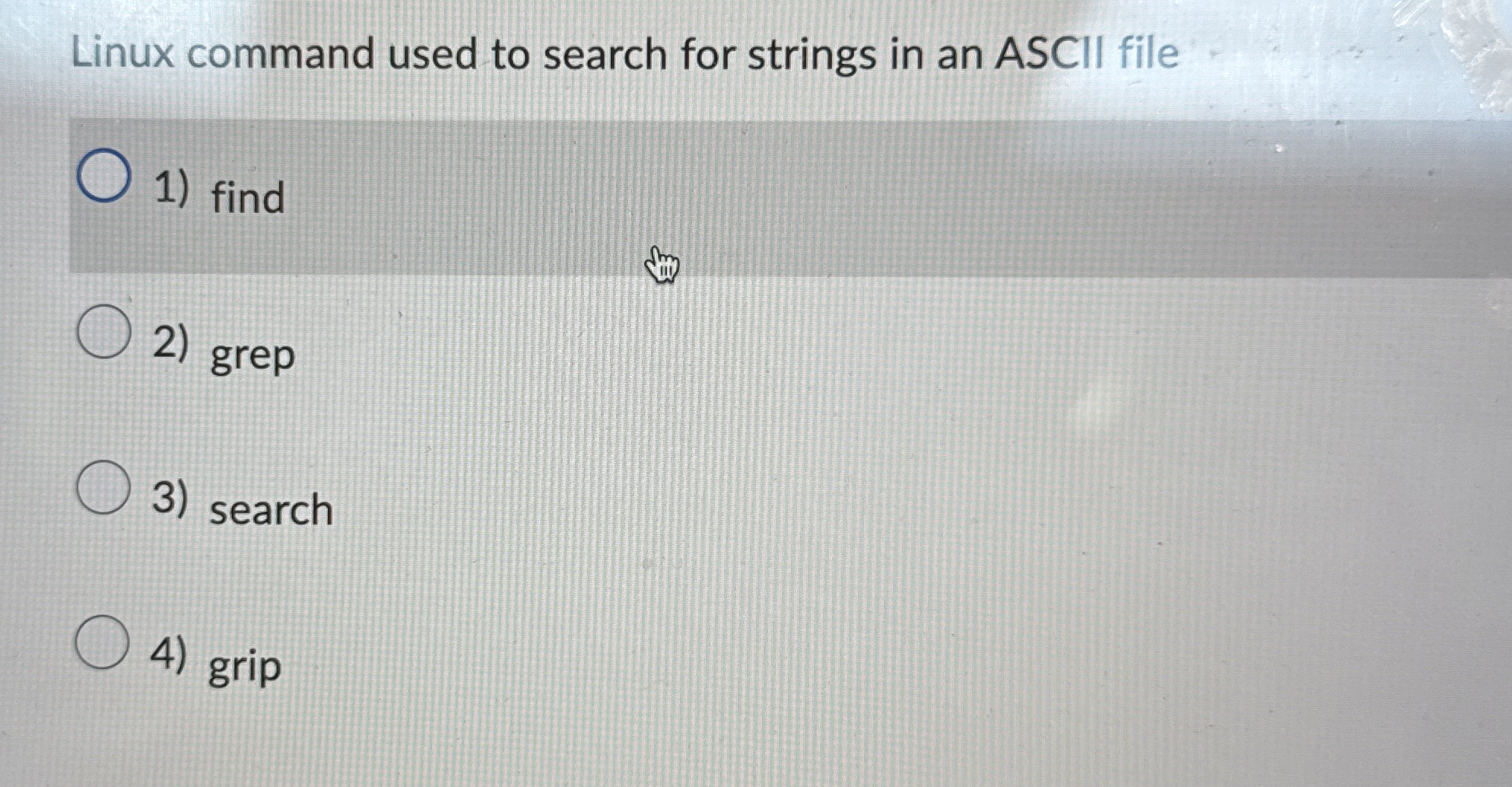 Linux command used to search for strings in an
