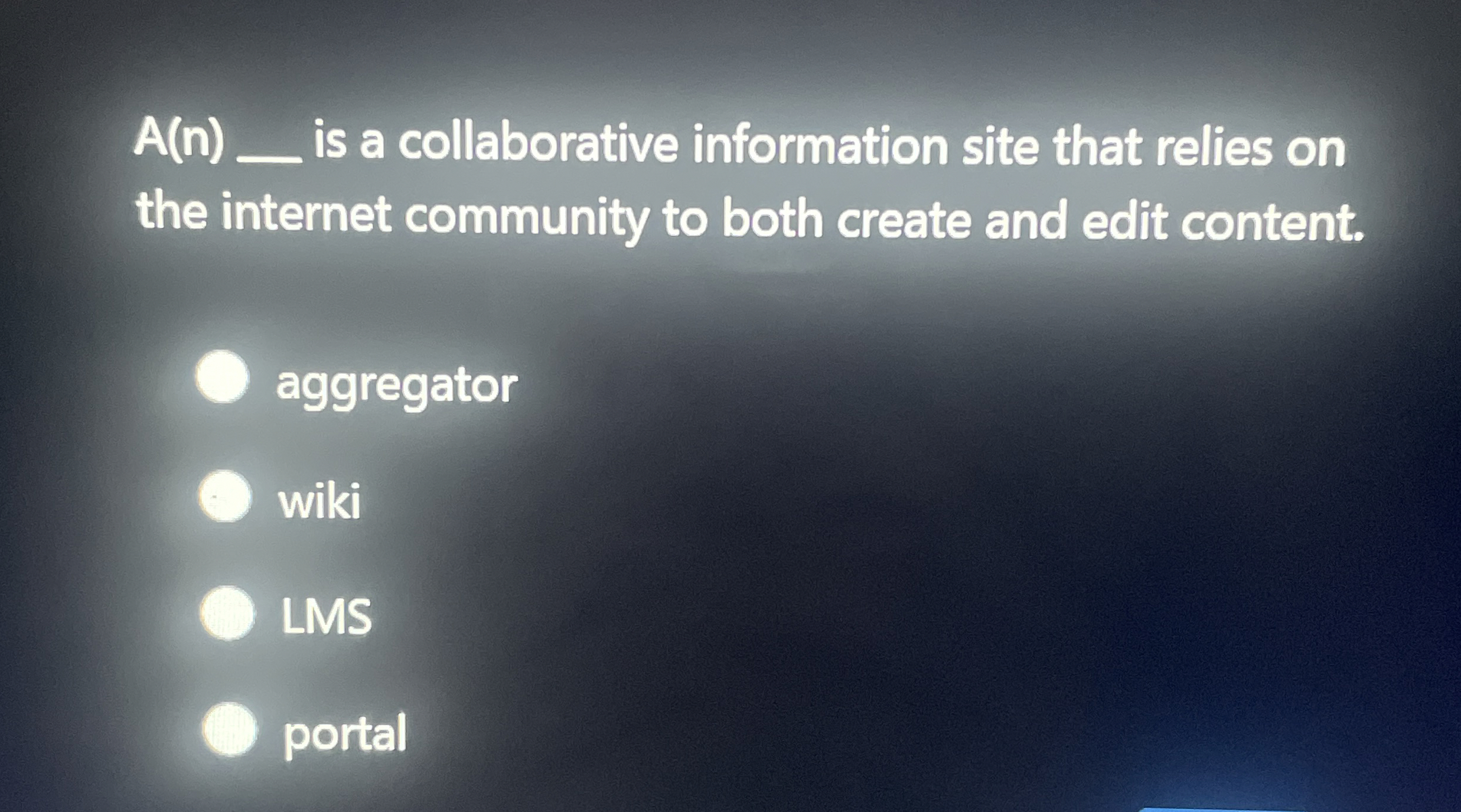 A ( n ) is a collaborative information site that