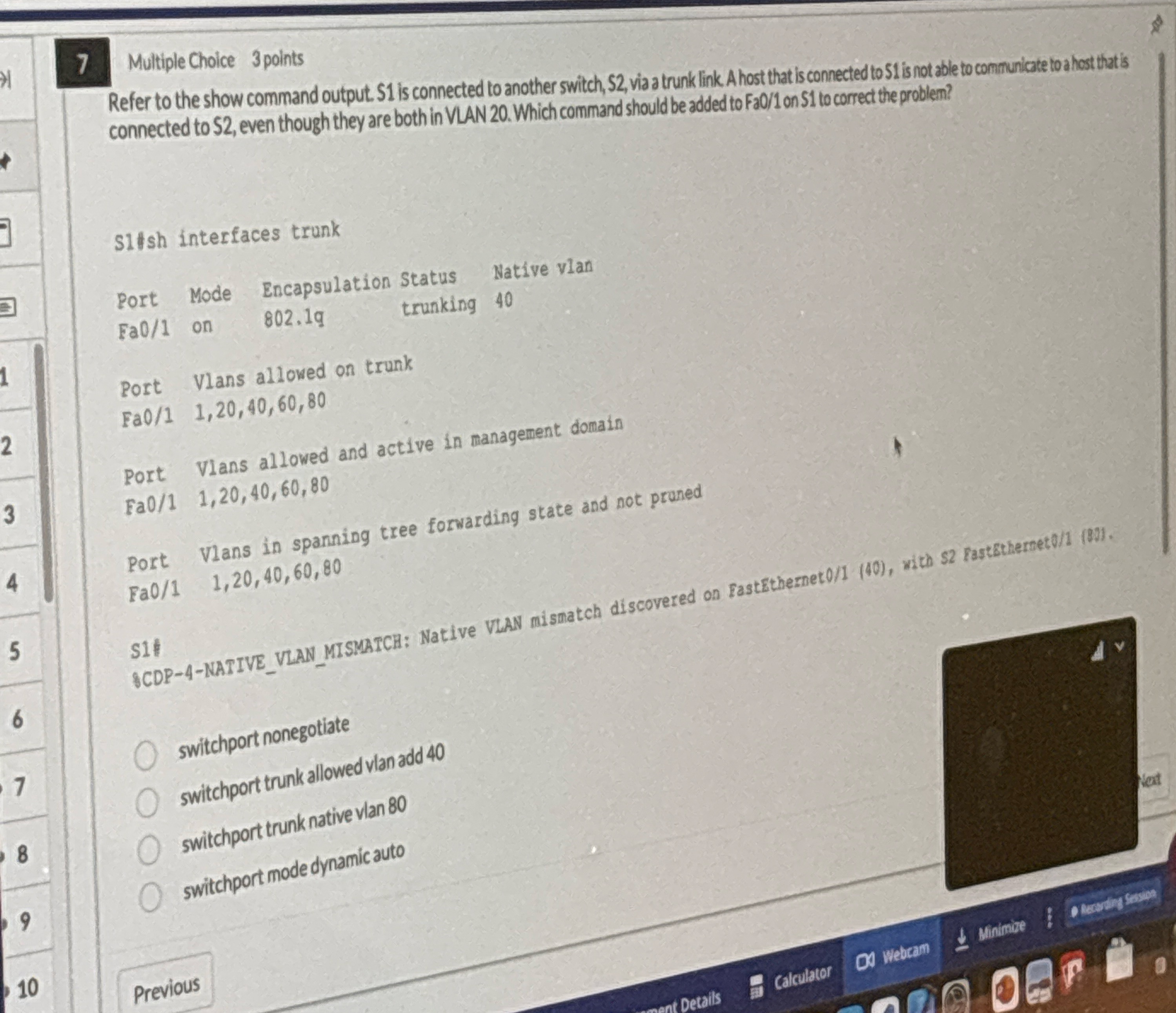 7 Multiple Choice 3 points connected to S 2 ,