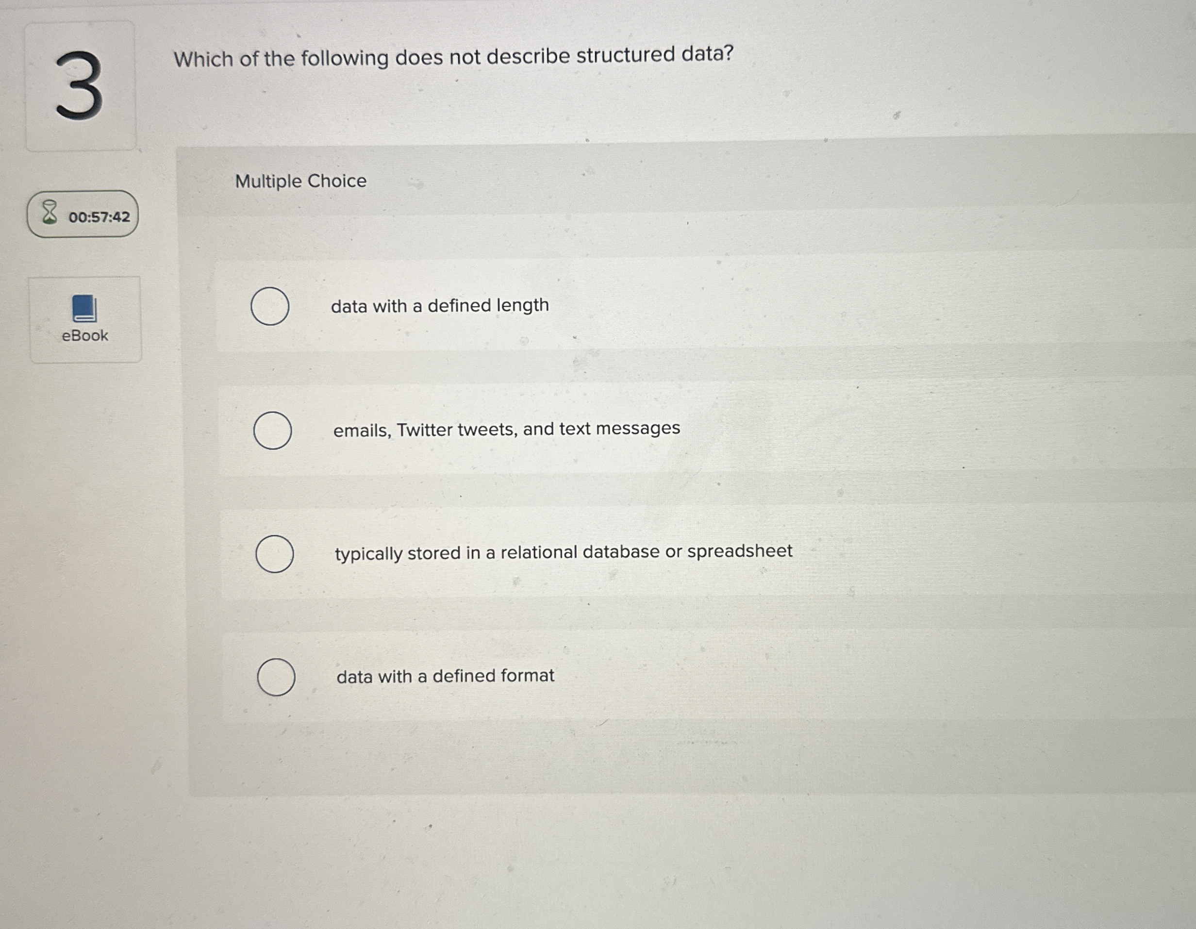 Which of the following does not describe