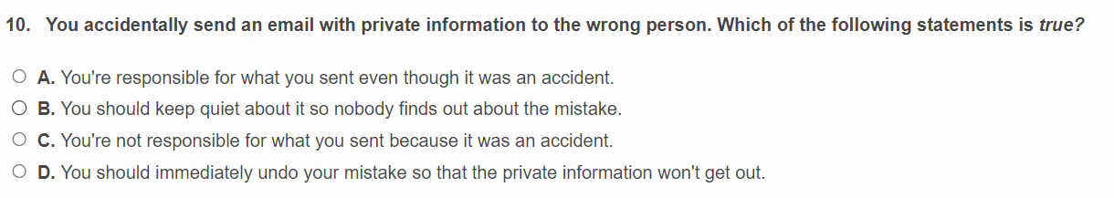 You accidentally send an email with private