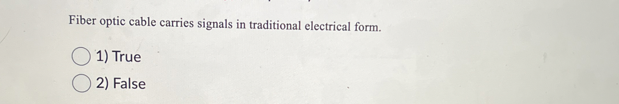 Fiber optic cable carries signals in traditional