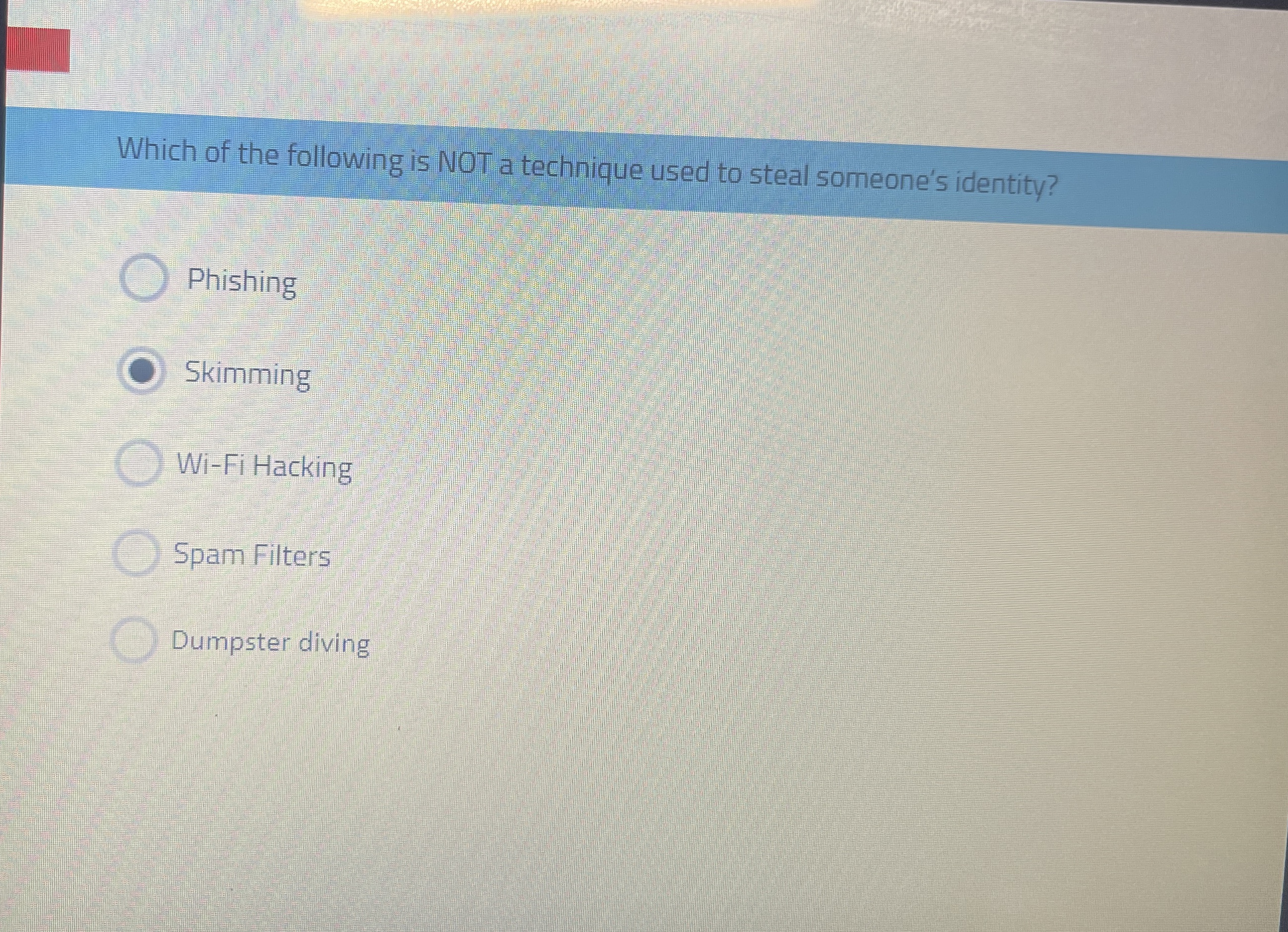 Which of the following is NOT a technique used to