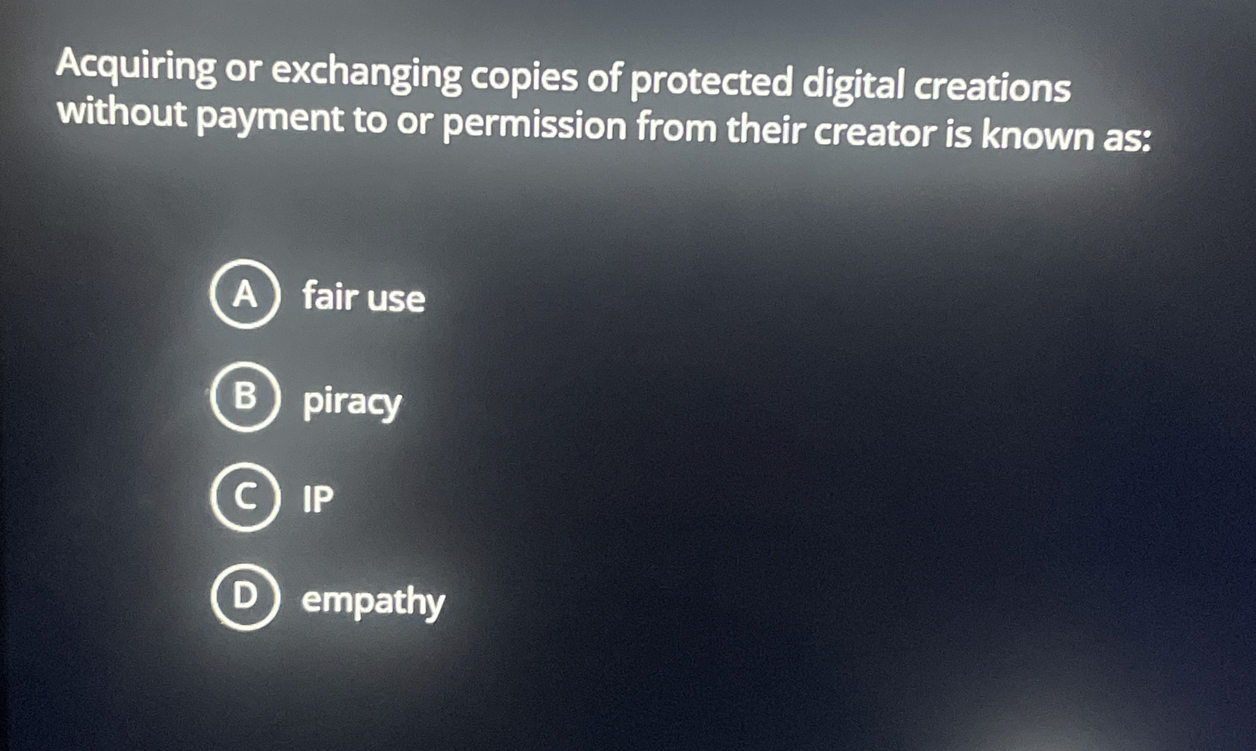 Acquiring or exchanging copies of protected